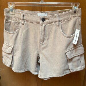 PacSun Mid Rise Cargo Shorts Beige NWT Size 23 Utility Y2K
